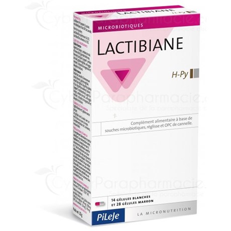 LACTIBIANE H PY complément alimentaire à base de souche microbiotique boite de 42 gelules