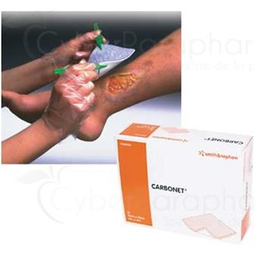 Carbonet, absorbent dressing coal, anti-odor, sterile. 10 cm x 20 cm (ref. 66007067) - bt 12