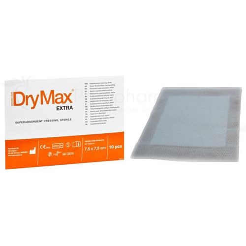 DRYMAX EXTRA hydrocellular superabsorbent dressing, sterile. 20 cm x 20 cm - 10 bt