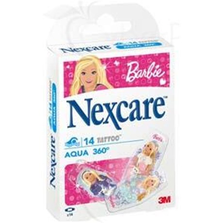 NEXCARE AQUA 360 TATTOO, precut dressing, adhesive microaéré, decor Barbie. - Bt 14