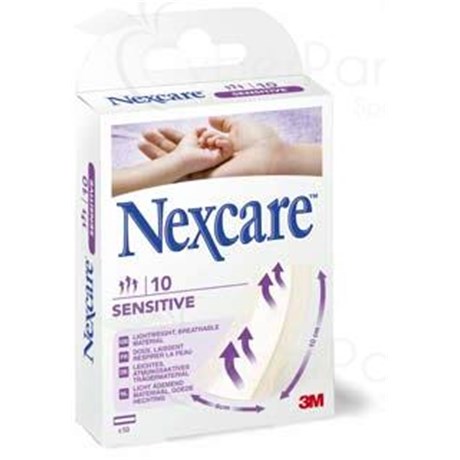 NEXCARE SENSITIVE dressing cutting, adhesive, microporous, for sensitive skin. - Bt 10