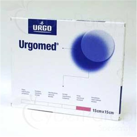 URGOMED 15x15cm, sterile hydrocolloid wound dressing, adhesive, semipermeable, absorbent 10