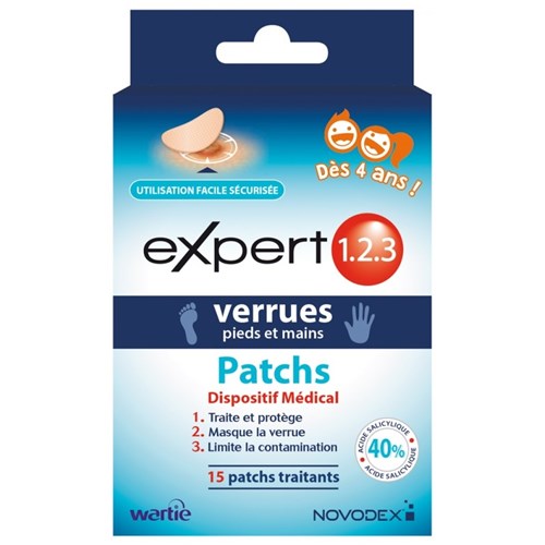 Expert 1.2.3 Warts Foot and Hand Patches 15 Patches
