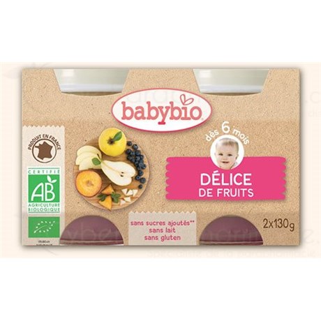 BABYBIO PETITS POTS Délice de Fruits - pots 2x130 g