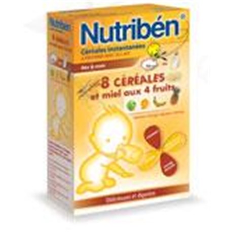 Nutriben 8 CEREALS AND FRUITS HONEY TO 4 Instant Infant Cereal Infant 2nd age honey to 4 fruits. - Bt 300 g