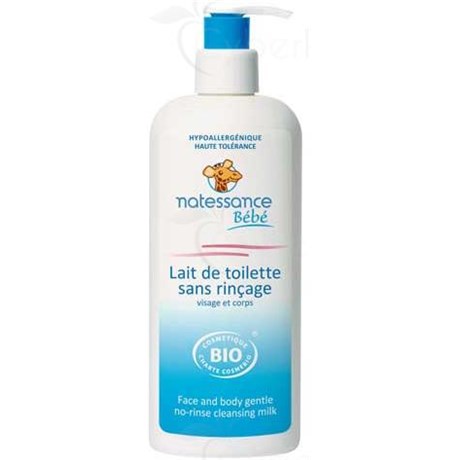 NATESSANCE BÉBÉ LAIT DE TOILETTE, Lait de toilette sans rinçage. - fl 400 ml