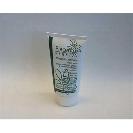 PLACENTOR VÉGÉTAL MASQUE CRÈME, Masque crème purifiant à l'argile verte, peaux grasses. - tube 150 ml