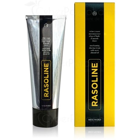 RASOLINE, non-foaming shaving cream with sweet almond oil, without a brush. - Tube 130 ml