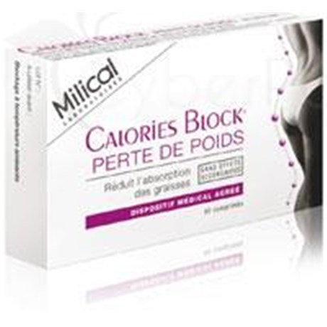 MILICAL CALORIE BLOCK, Comprimé, dispositif médical à visée minceur. - bt 40