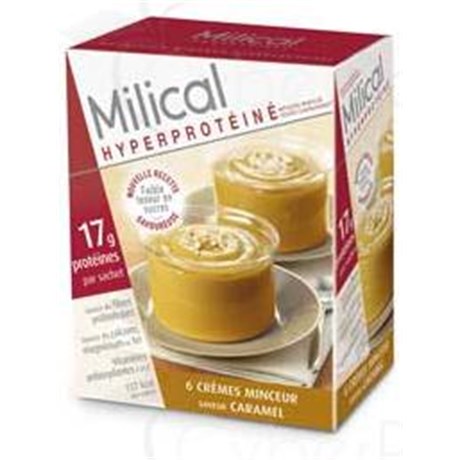 MILICAL CRÈME SACHET, Crème hyperprotéinée, saveur caramel. - bt 6