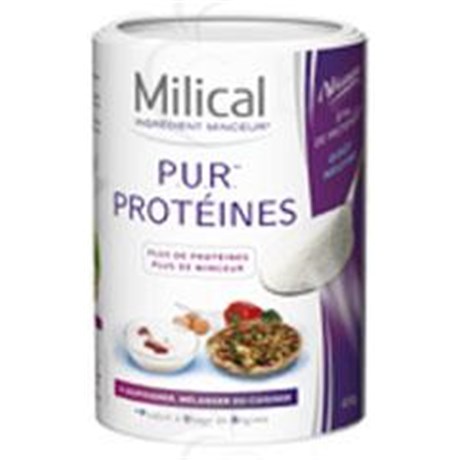 MILICAL PROGRAMME P.U.R. MINCEUR PROTÉINES, Poudre aliment de régime hyperprotidique, goût neutre. - bt 400 g