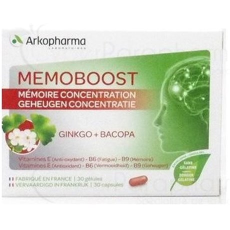 MEMOBOOST GINKGO BACOPA, Gélule, complément alimentaire stimulant cérébral. - bt 30