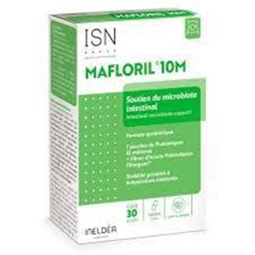 MAFLORIL 10M Support for intestinal flora 30 vegetable capsules ISN INELDEA
