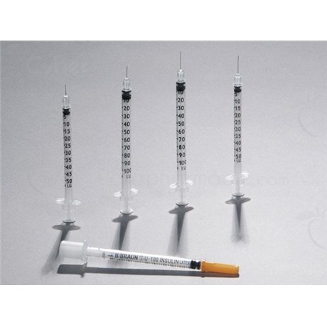 OMNICAN 50 Insulin syringe 3 pieces, 0.5 ml, 100 IU/ml, crimped needle, 0.30 mm x 8 mm (ref. 9151117S), bt 100