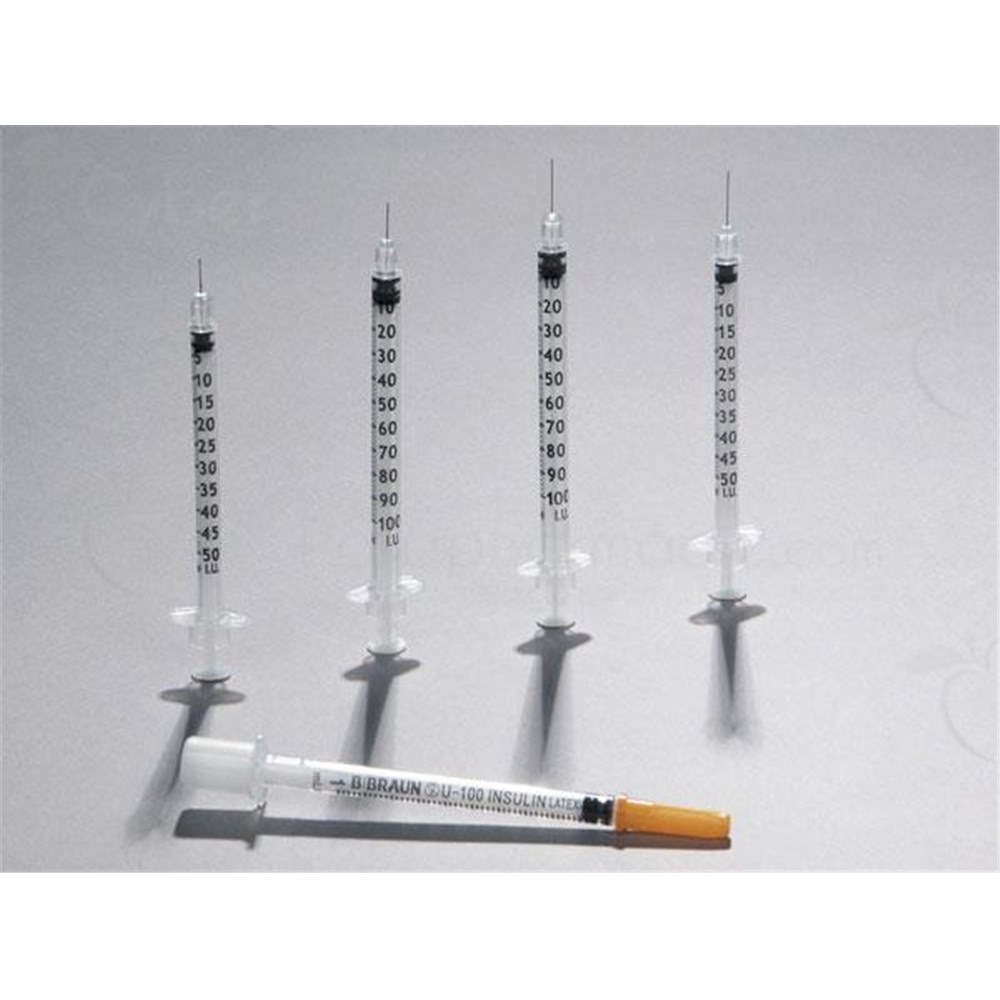 Omnican 100 Insulin Syringe 3 Parts Of 1 Ml 100 Iu Ml Needle Set Latex Free 8 Mm X 0 30 Mm Ref 100