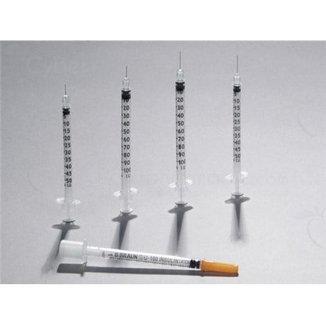 Omnican 50 Insulin Syringe 3 parts of 0.5 ml, 100 IU / ml, needle set, latex free. 8 mm x 0.30 mm (ref. 9151117) - bt 100