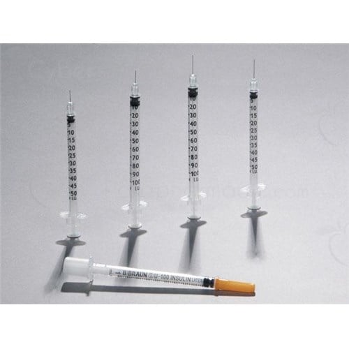 Omnican 50 Insulin Syringe 3 parts of 0.5 ml, 100 IU / ml, needle set, latex free. 8 mm x 0.30 mm (ref. 9151117) - bt 100