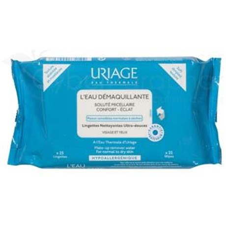 LINGETTES DÉMAQUILLANTES, peaux normales à sèches sachet 25