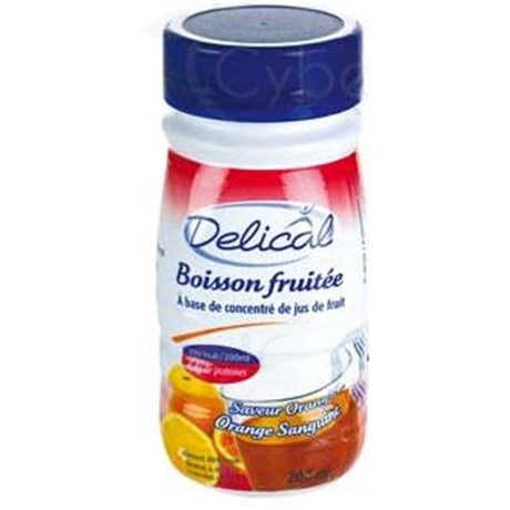 DELICAL BOISSON FRUITÉE, Aliment diététique destiné à des fins médicales spéciales, orange. - 200 ml x 4