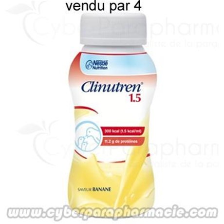 Nestle CLINUTREN 1.5 Liquide lacté hypercalorique et source de protéines (4x200ml)