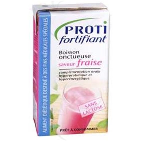 PROTIFORTIFIANT BOISSON HP/HC SANS LACTOSE, Aliment diététique destiné à des fins médicales spéciales, fraise. - 3 x 250 ml