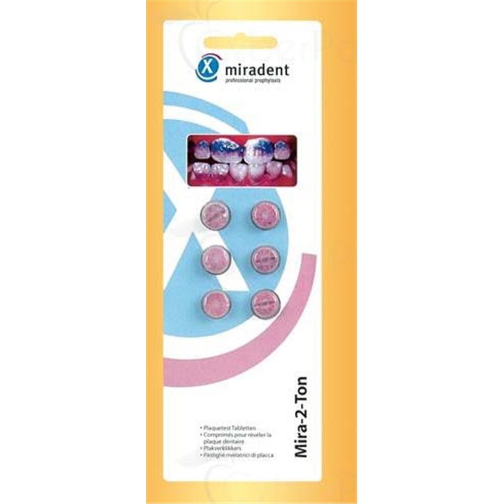 Miradent 2 TON TABLET, scored tablet developer plaque staining. 630027) - bt 6