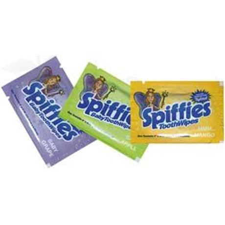 PAPILLI SPIFFIES wipe DENTAL Dental Cleaning cloth xylitol, grapes taste. - Bag 10