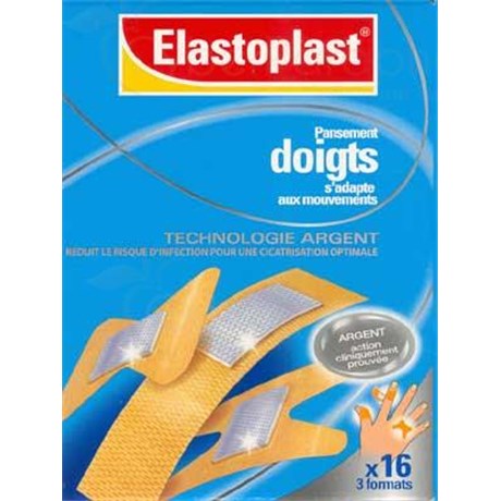 ELASTOPLAST DOIGTS, Pansement prédécoupé adhésif à l'argent, spécial doigts. - bt 16