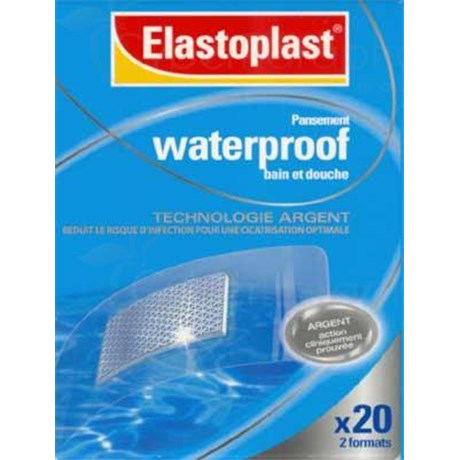 ELASTOPLAST WATERPROOF, Pansement prédécoupé adhésif à l'argent, imperméable à l'eau. - bt 20