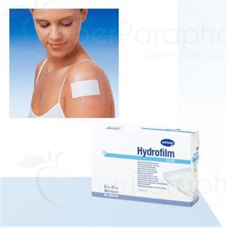 HYDROFILM PLUS, Pansement adhésif 4 côtés, stérile, avec compresse absorbante 10 cm x 20 cm (ref. 6857770) - bt 5