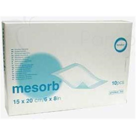 MESORB, Pansement absorbant, non tissé, stérile, non adhérent à la plaie. 10 cm x 20 cm (ref. 774808) - bt 10