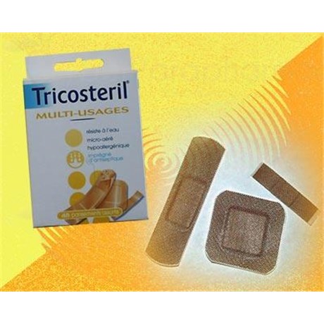 TRICOSTERIL MULTI USAGES, Pansement adhésif prédécoupé Antiseptique, support plastique. (ref. K860209) - bt 30
