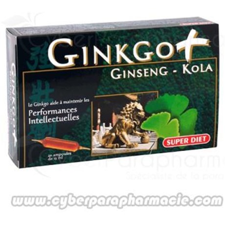 GINKGO+ GINSENG KOLA Mémoire 20 ampoules