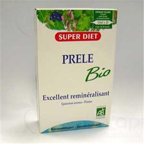 SUPERDIET EXTRAIT FLUIDE PRÊLE, Ampoule buvable d'extrait fluide de prêle. - bt 20