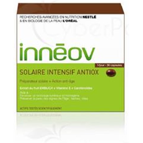 INNÉOV SOLAIRE INTENSIF ANTIOX, Capsule solaire, complément alimentaire à finalité dermocosmétique. - bt 30