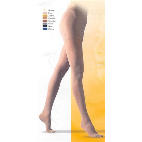 2 DIAPHANE SIGVARIS medical Microfiber Tights contention Class 2 for women. amber, normal, medium (ref. 7383) - pair