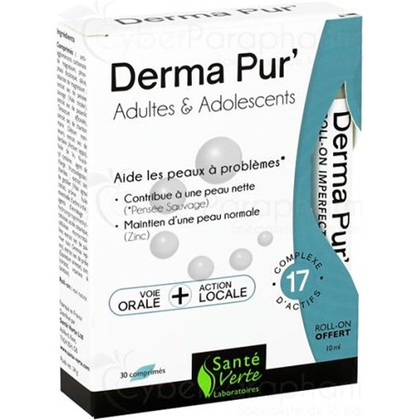 DERMA PUR' skin problems 30 tablets + roll-on 10ml