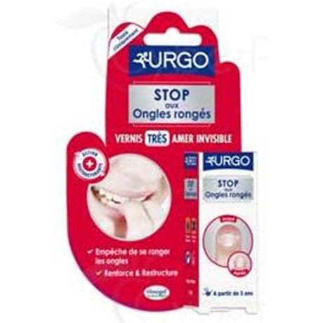 URGO FILMOGEL STOP ONGLES RONGÉS, Vernis très amer invisible pour les ongles. - fl 9 ml