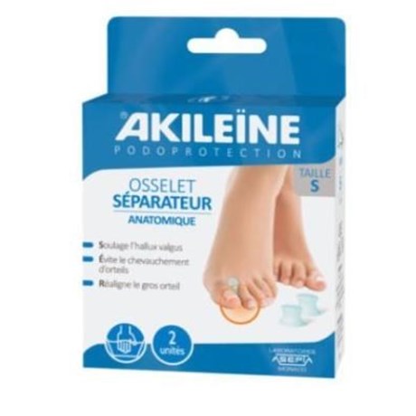 AKILEÏNE PODOPROTECTION OSSELET, Osselet séparateur d'orteil en hydrogel. moyen (ref. 454) - blister 2