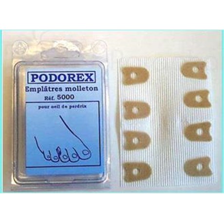 PODOREX EMPLÂTRE, Emplâtre protecteur adhésif en molleton pour oeil de perdrix - bt 8