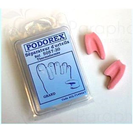 PODOREX SÉPARATEUR D'ORTEIL, Séparateur d'orteil, en mousse de latex anatomique thermoformée grand (ref. 505730) - bt 2