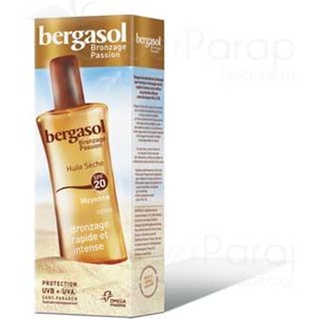 BERGASOL BRONZAGE PASSION HUILE SOLAIRE SPF 20, Huile sèche solaire protection moyenne, SPF 20. - spray 125 ml