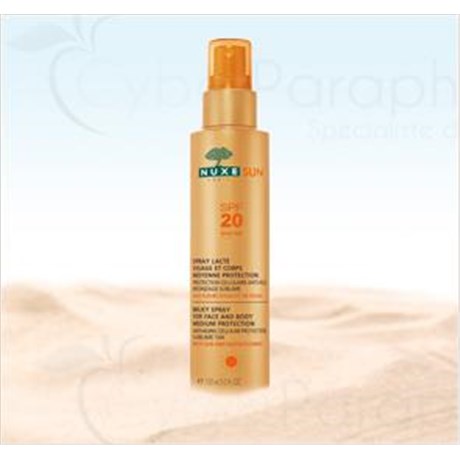 SUN SPF 20 Spray Lacté Visage et Corps Moyenne Protection 150 ml