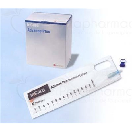 ADVANCE PLUS, Set de sondage urinaire intermittent prélubrifié, type Nélaton, pour homme. CH 12, code couleur blanc (ref. 94124) - bt 30