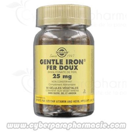 GENTLE IRON FER DOUX 25 mg 90 caps