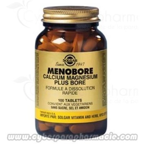 MENOBORE (Calcium, Magnésium et Bore) 100 Tablets