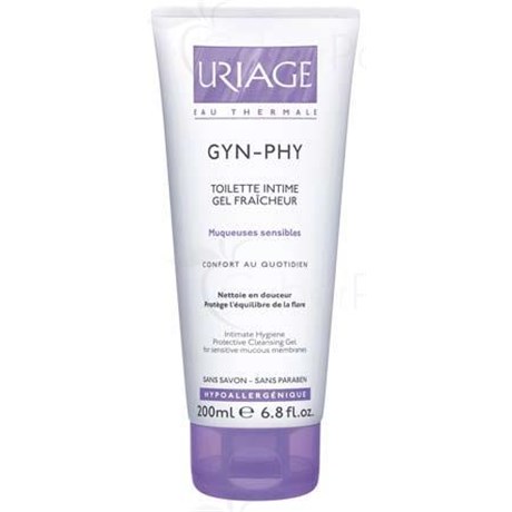 GYN, PHY TOILETTE INTIME GEL FRAÎCHEUR - Gel de toilette fraîcheur pour usage intime à l'eau thermale d'Uriage. - tube 200 ml