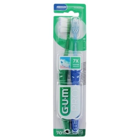 GUM PRO Duo Pack 2 Medium Toothbrushes