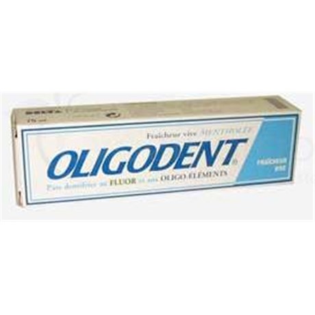 OLIGODENT TO FLUOR, fluoridated toothpaste with trace elements, bright mint freshness. - 75 ml tube