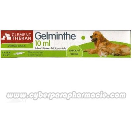 GELMINTHE 10 ml Vermifuges chien chat 20 kg